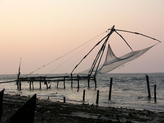 Kochi, India: Chinese fishing net