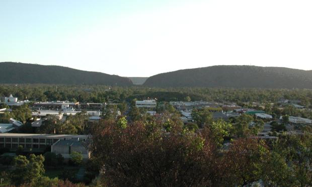 Australia, Alice Springs: View of The Gap from Anzac Hill