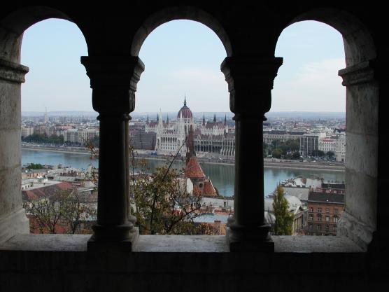 Budapest, Hungary: Pest from across the Danube
